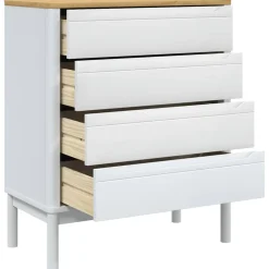 vidaXL Ladekast FLORO massief grenenhout wit
