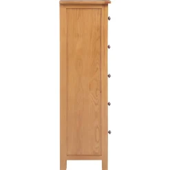 vidaXL Ladekast hoog 45x32x110 cm massief eikenhout