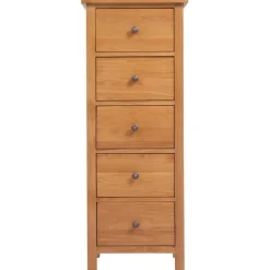 vidaXL Ladekast hoog 45x32x110 cm massief eikenhout