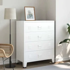 vidaXL Ladekast industrieel 78x40x93 cm metaal wit