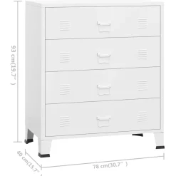 vidaXL Ladekast industrieel 78x40x93 cm metaal wit
