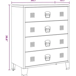 vidaXL Ladekast industriële stijl 78x40x93 cm metaal zwart