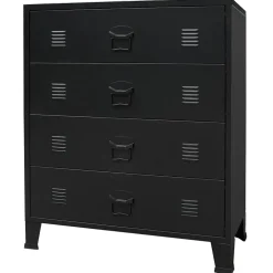 vidaXL Ladekast industriële stijl 78x40x93 cm metaal zwart
