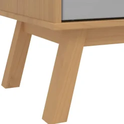 vidaXL Ladekastje OLDEN massief grenenhout grijs en bruin