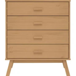 vidaXL Ladekastje OLDEN massief grenenhout bruin