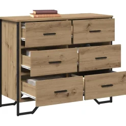 vidaXL Ladekast 6-Lade Artisan Eiken 91 x 35,5 x 74,5 cm