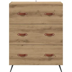 vidaXL Ladekast 3-Lade Artisan Eik 69,5 x 34 x 90 cm