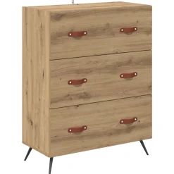 vidaXL Ladekast 3-Lade Artisan Eik 69,5 x 34 x 90 cm