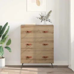 vidaXL Ladekast 3-Lade Artisan Eik 69,5 x 34 x 90 cm