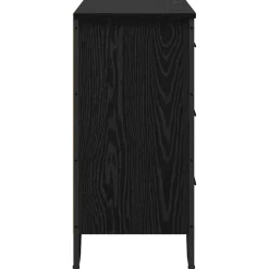 vidaXL Ladekast 6-Lade Zwart Eiken 91 x 35,5 x 74,5 cm
