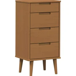 vidaXL Ladekast MOLDE Caramel 40 x 35 x 82 cm Massief grenenhout