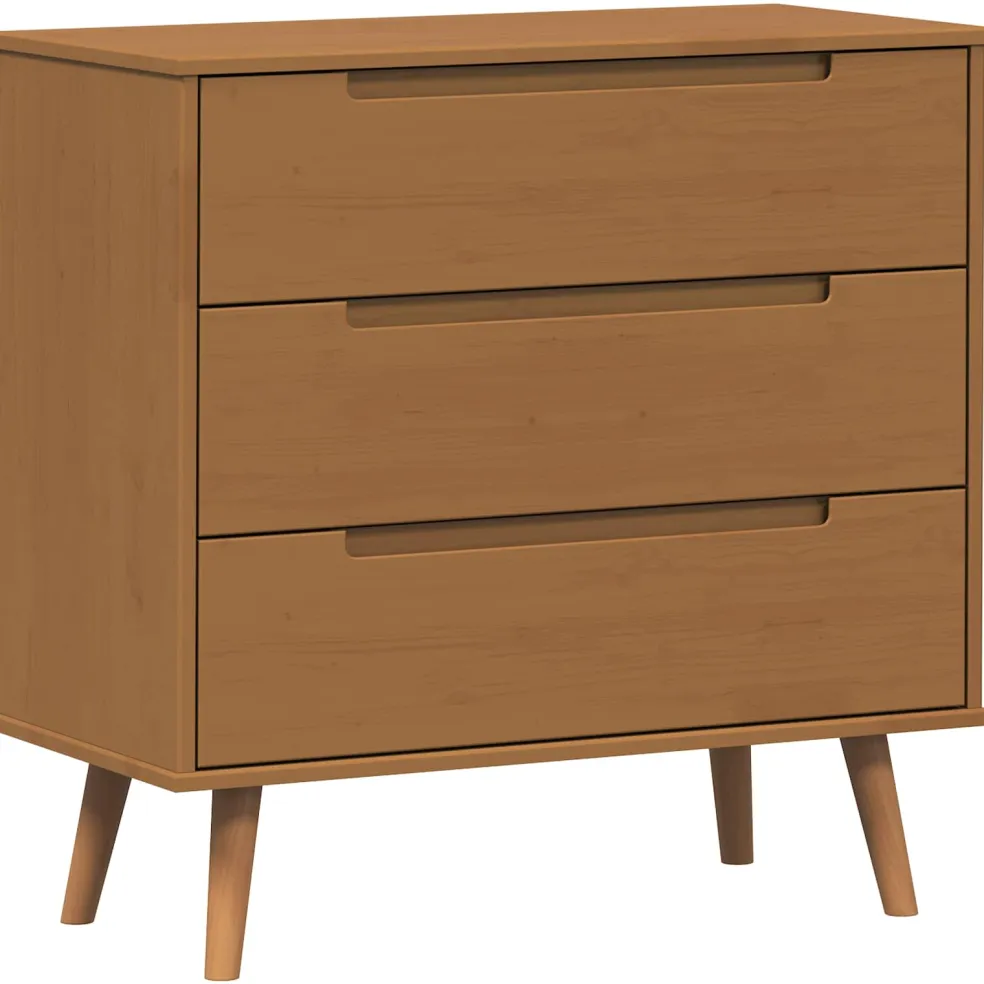 vidaXL Ladekast MOLDE Caramel 80 x 40 x 80 cm Massief grenenhout