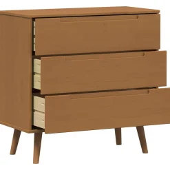 vidaXL Ladekast MOLDE Caramel 80 x 40 x 80 cm Massief grenenhout