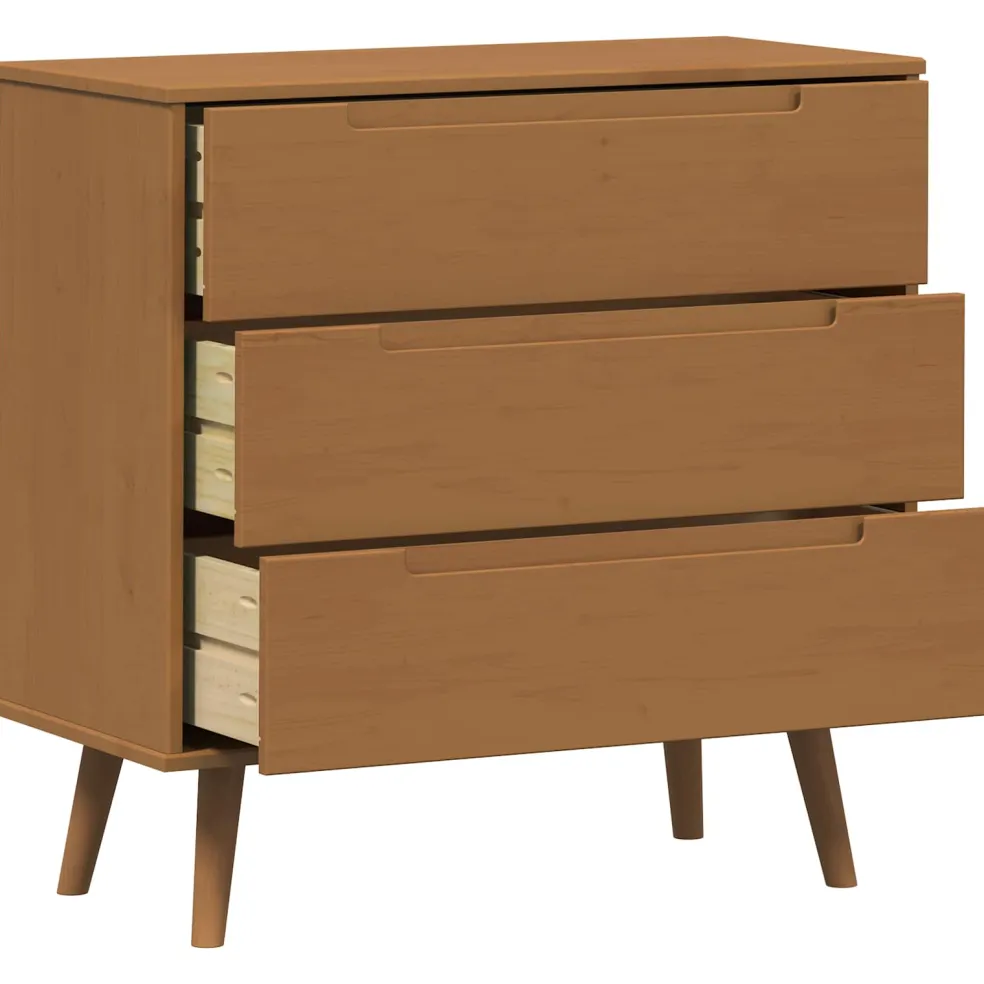 vidaXL Ladekast MOLDE Caramel 80 x 40 x 80 cm Massief grenenhout