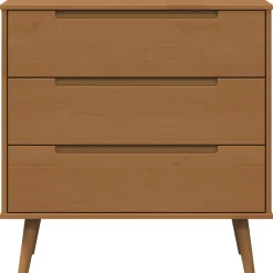 vidaXL Ladekast MOLDE Caramel 80 x 40 x 80 cm Massief grenenhout