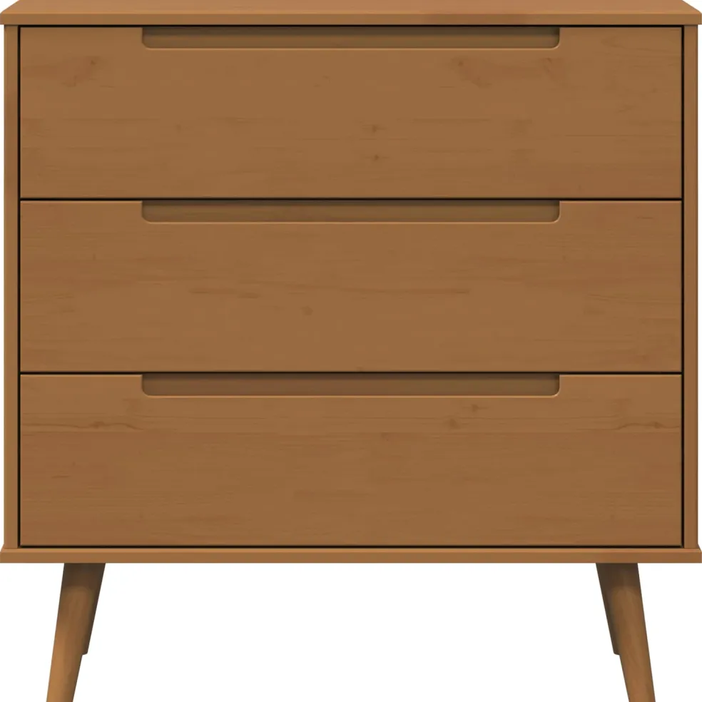 vidaXL Ladekast MOLDE Caramel 80 x 40 x 80 cm Massief grenenhout