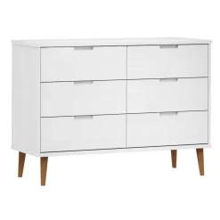 vidaXL Ladekast MOLDE 113x40x80 cm massief grenenhout wit