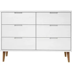 vidaXL Ladekast MOLDE 113x40x80 cm massief grenenhout wit