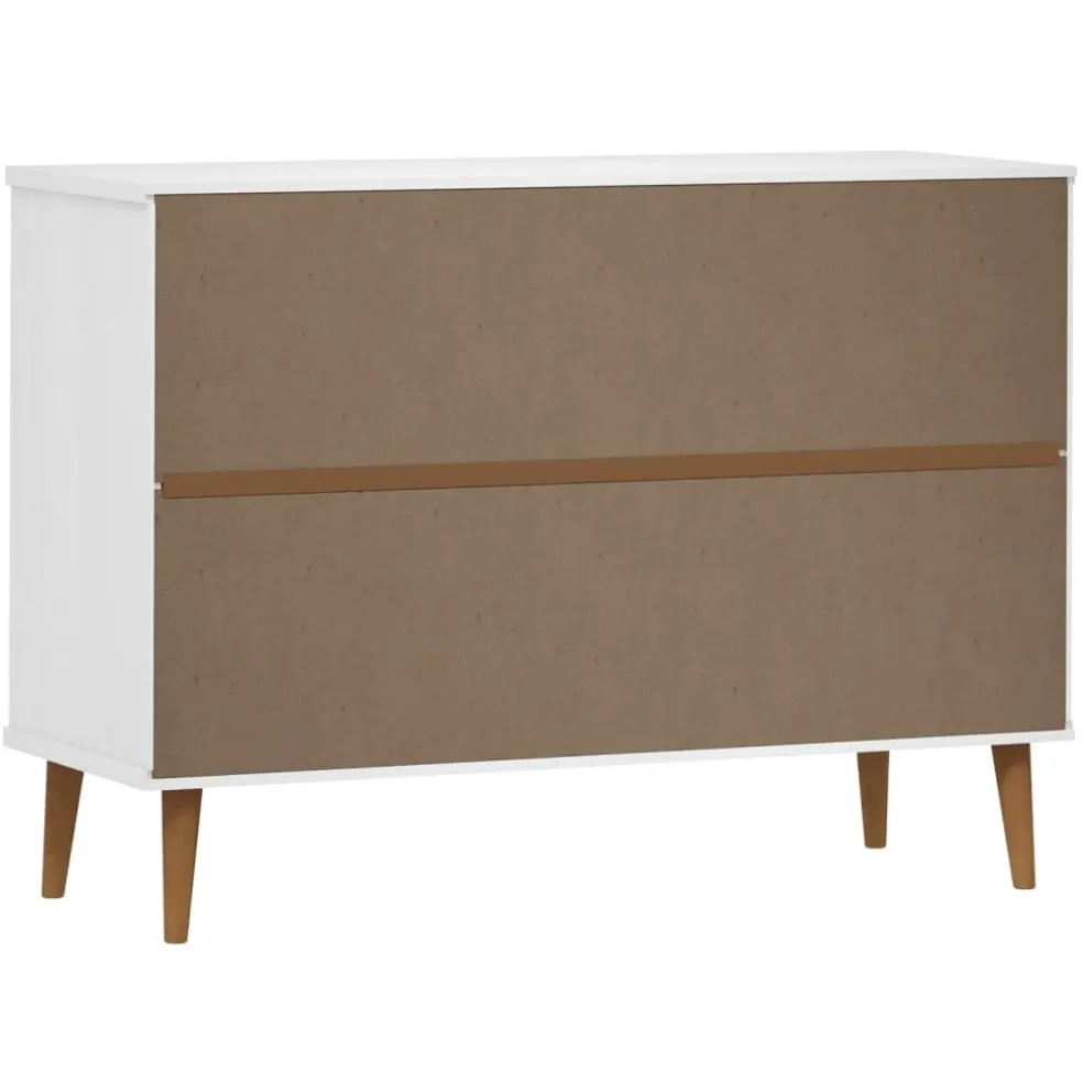 vidaXL Ladekast MOLDE 113x40x80 cm massief grenenhout wit