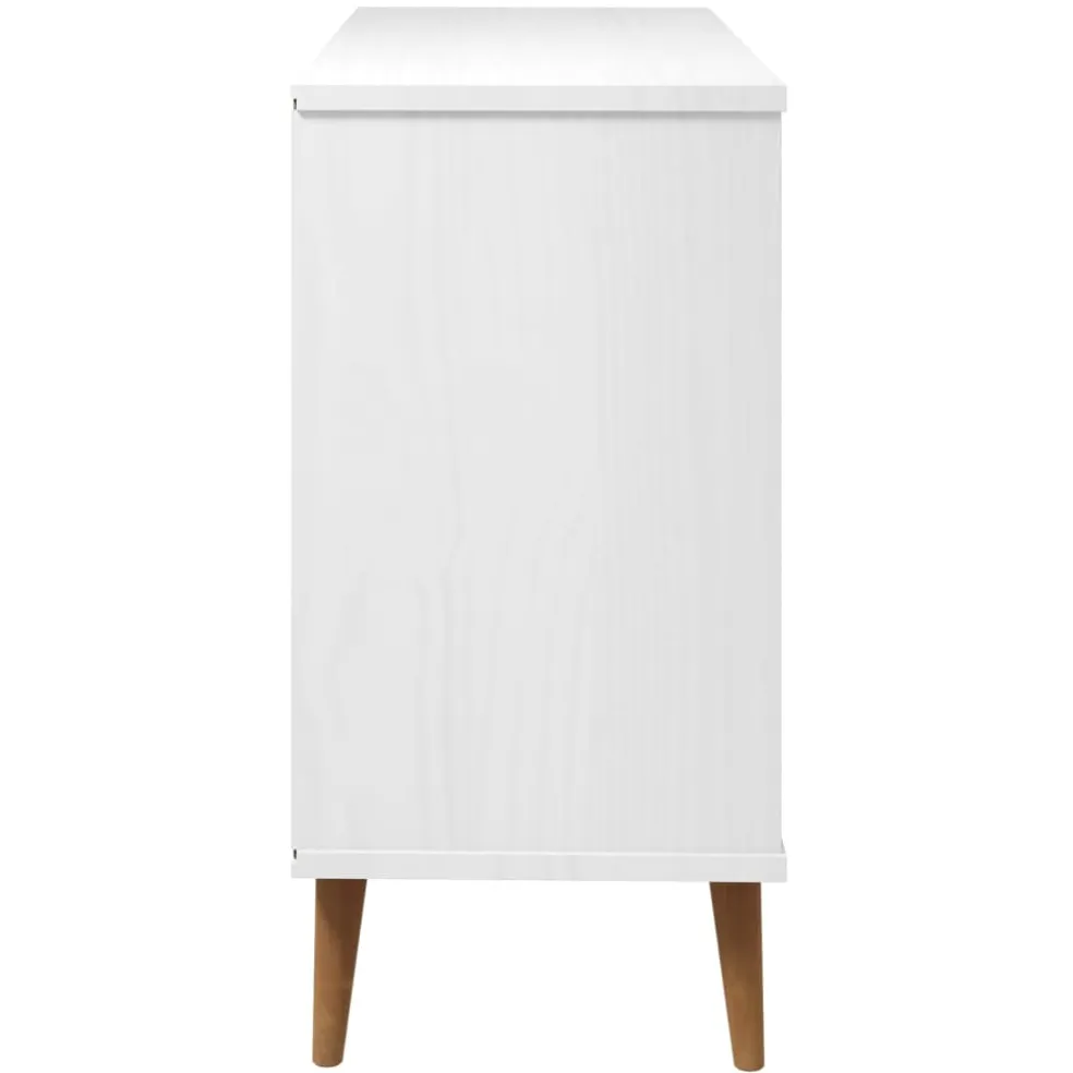 vidaXL Ladekast MOLDE 113x40x80 cm massief grenenhout wit