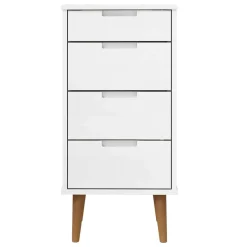 vidaXL Ladekast MOLDE 40x35x82 cm massief grenenhout wit