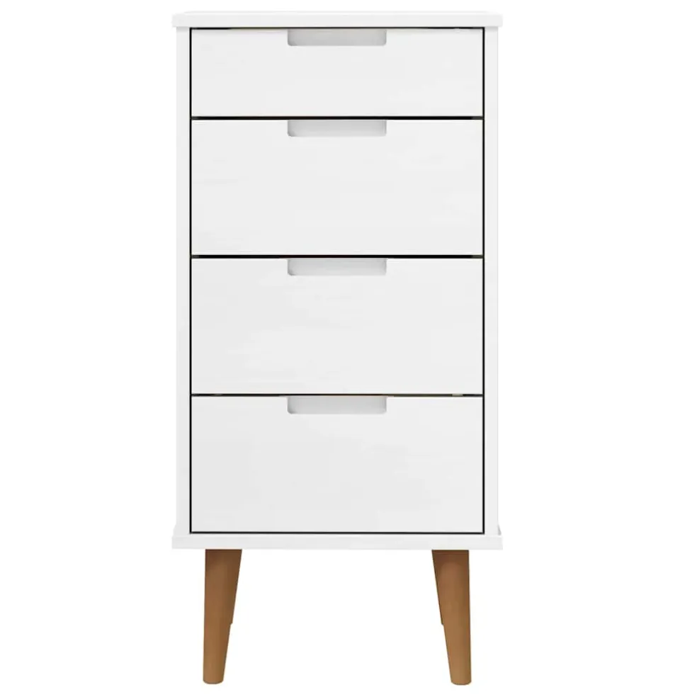 vidaXL Ladekast MOLDE 40x35x82 cm massief grenenhout wit