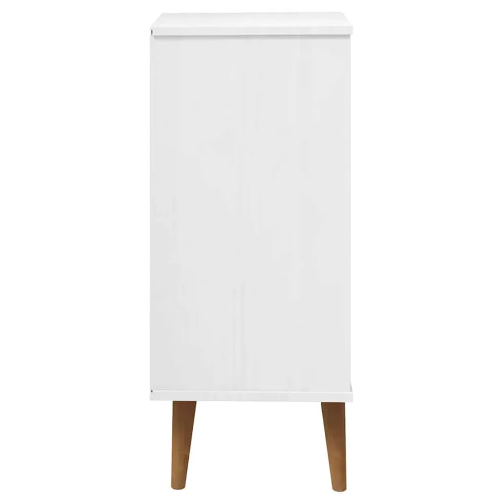 vidaXL Ladekast MOLDE 40x35x82 cm massief grenenhout wit
