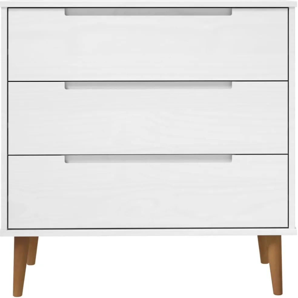 vidaXL Ladekast MOLDE 80x40x80 cm massief grenenhout wit