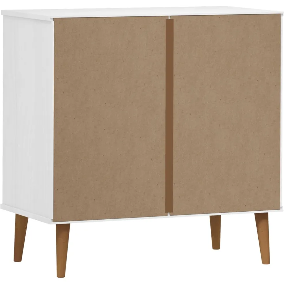vidaXL Ladekast MOLDE 80x40x80 cm massief grenenhout wit