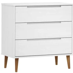 vidaXL Ladekast MOLDE 80x40x80 cm massief grenenhout wit