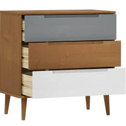 vidaXL Ladekast MOLDE 80x40x80 cm massief grenenhout bruin