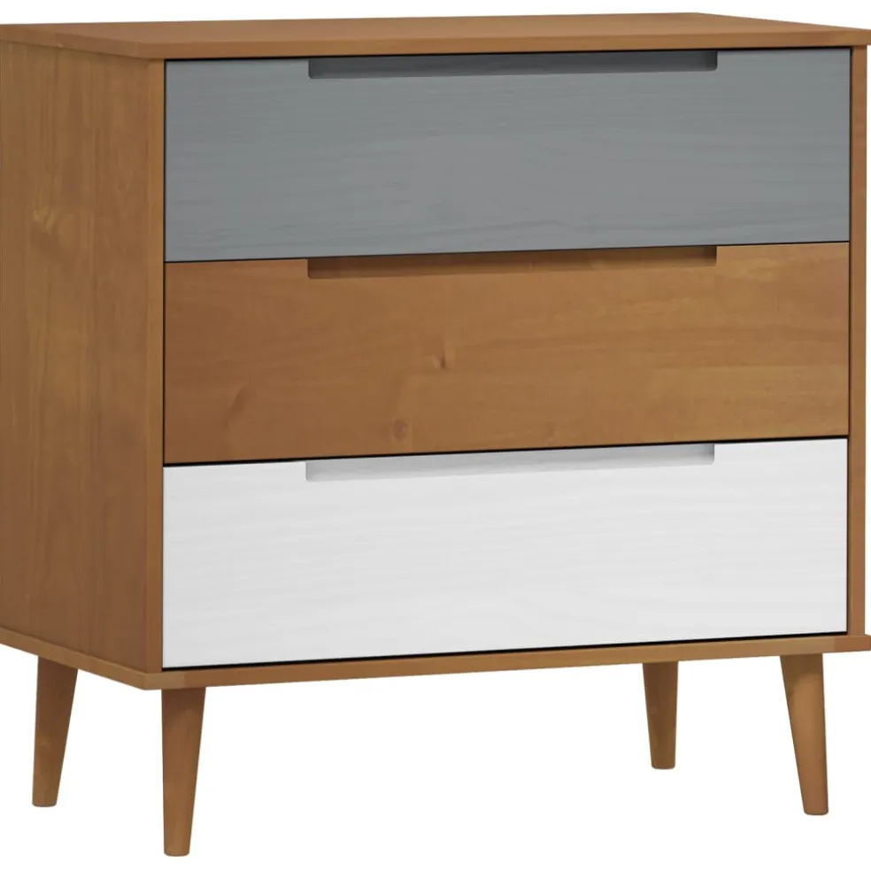 vidaXL Ladekast MOLDE 80x40x80 cm massief grenenhout bruin
