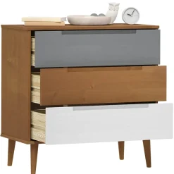 vidaXL Ladekast MOLDE 80x40x80 cm massief grenenhout bruin