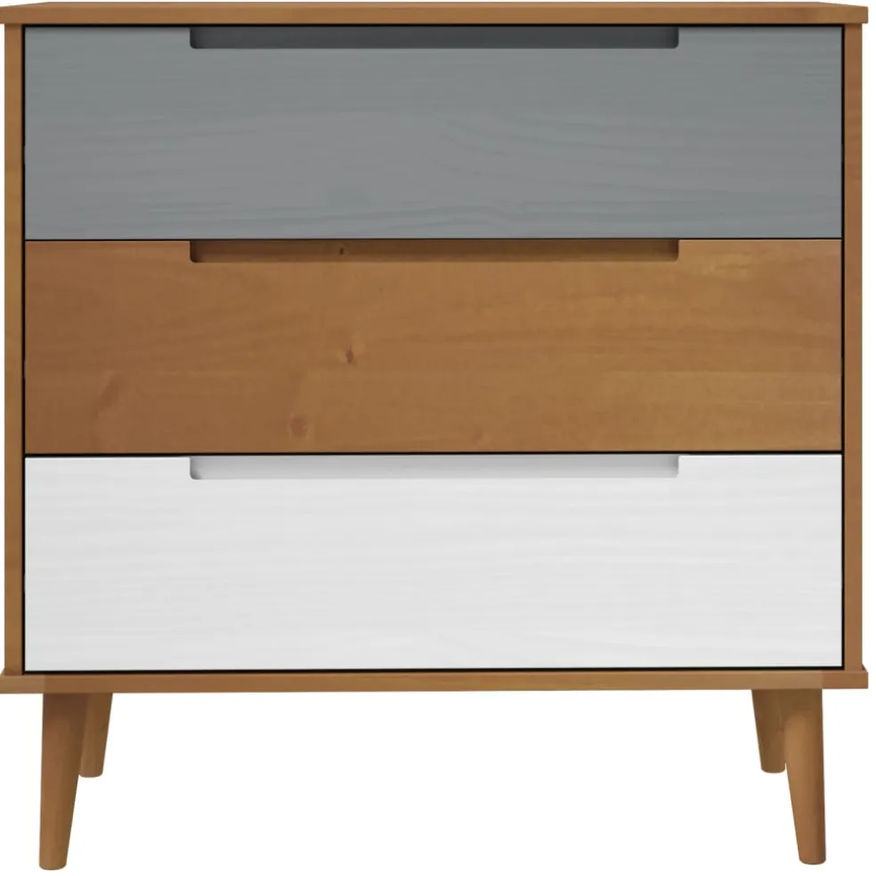 vidaXL Ladekast MOLDE 80x40x80 cm massief grenenhout bruin