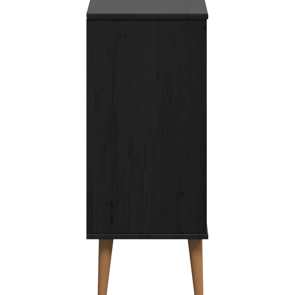 vidaXL Ladekast MOLDE Zwart 40 x 35 x 82 cm Massief grenenhout