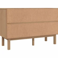 vidaXL Ladekast OTTA 111x43x73,5 cm grenenhout bruin en grijs