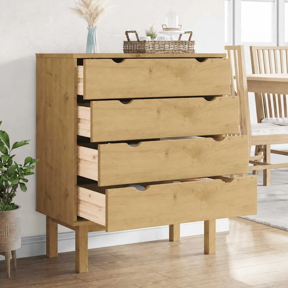 vidaXL Ladekast OTTA 76,5x39,5x90 cm massief grenenhout