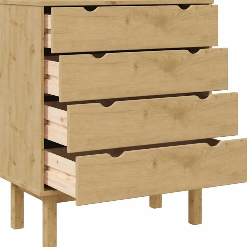 vidaXL Ladekast OTTA 76,5x39,5x90 cm massief grenenhout