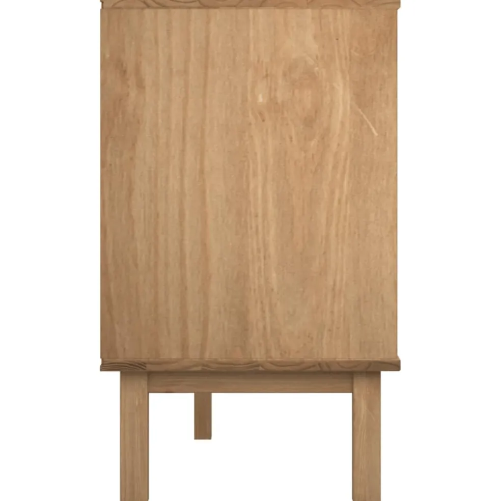 vidaXL Ladekast OTTA 111x43x73,5 cm massief grenenhout bruin en wit