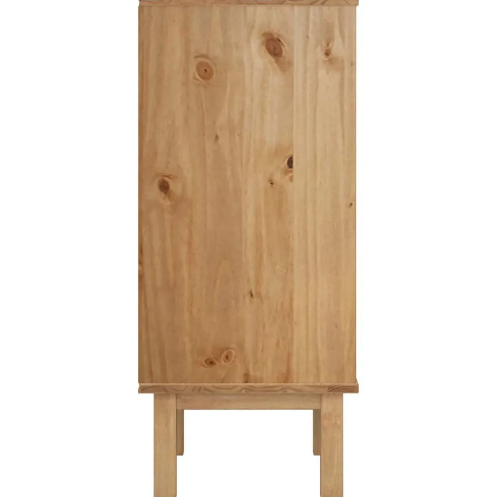 vidaXL Ladekast OTTA 45x39x90 cm massief grenenhout bruin en grijs