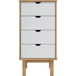 vidaXL Ladekast OTTA 45x39x90 cm massief grenenhout bruin en grijs