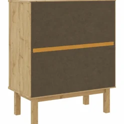 vidaXL Ladekast OTTA Zwart 76,5 x 39,5 x 90 cm Massief grenenhout