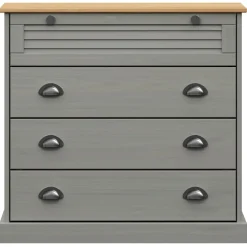 vidaXL Ladekast VIGO 80x40x76 cm massief grenenhout grijs