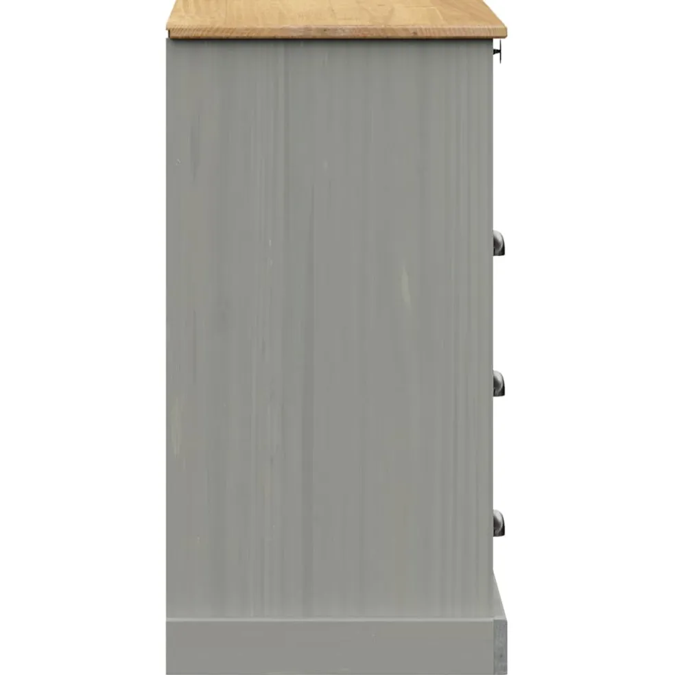 vidaXL Ladekast VIGO 80x40x76 cm massief grenenhout grijs