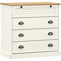vidaXL Ladekast VIGO 80x40x76 cm massief grenenhout wit