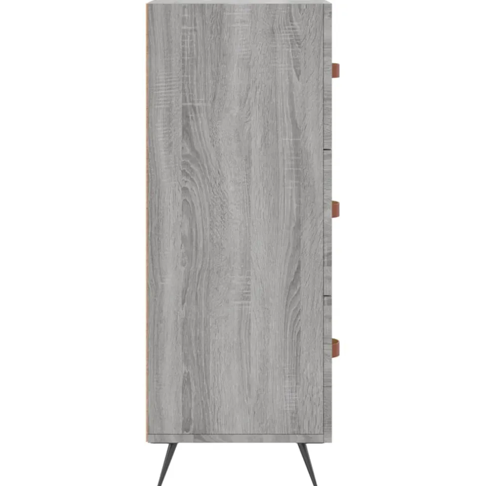 vidaXL Ladekast 69,5x34x90 cm bewerkt hout grijs sonoma