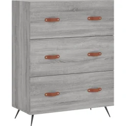 vidaXL Ladekast 69,5x34x90 cm bewerkt hout grijs sonoma