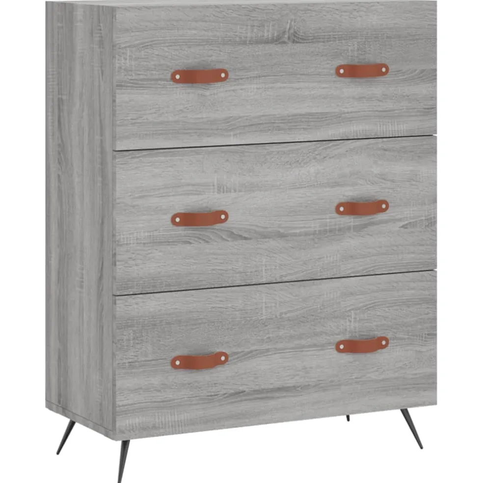 vidaXL Ladekast 69,5x34x90 cm bewerkt hout grijs sonoma