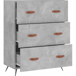 vidaXL Ladekast 69,5x34x90 cm bewerkt hout betongrijs