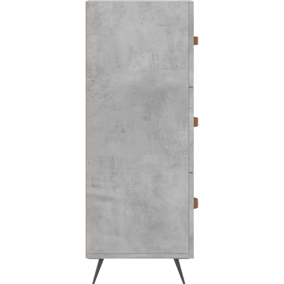 vidaXL Ladekast 69,5x34x90 cm bewerkt hout betongrijs